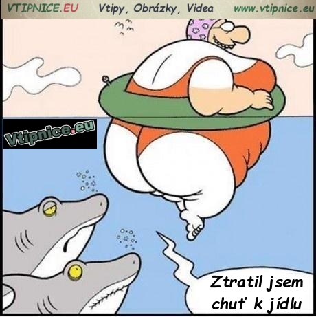 Kreslené vtipy - žraloci