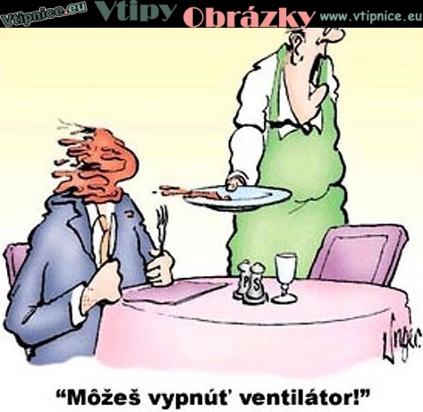 Kreslené vtipy - ventilátor