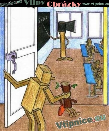 Kreslené vtipy - škola