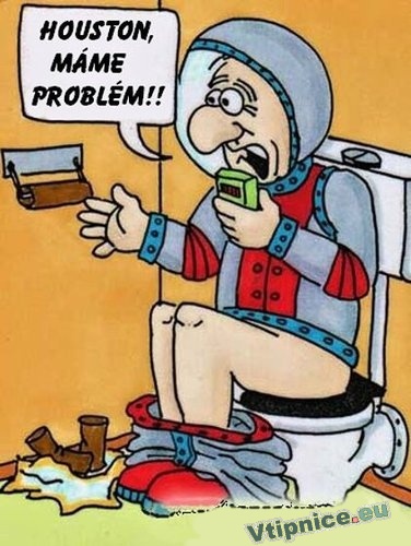 Vtipné a srandovní obrázky s textem na Facebook Google - kosmonaut na záchodě