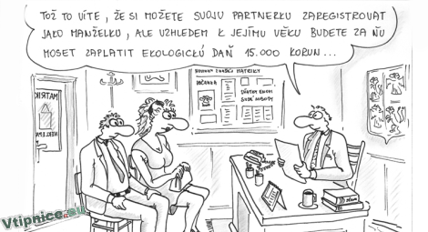 Kreslené vtipy - ekologická dan