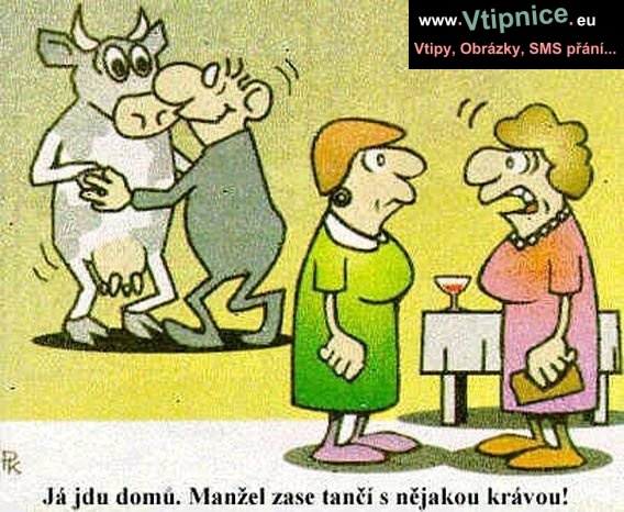 Kreslené vtipy - kráva