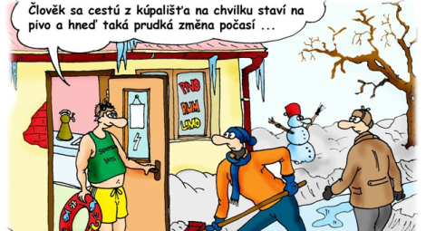 Kreslené vtipy - prichod zimy