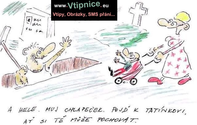 Kreslené vtipy - pochovat